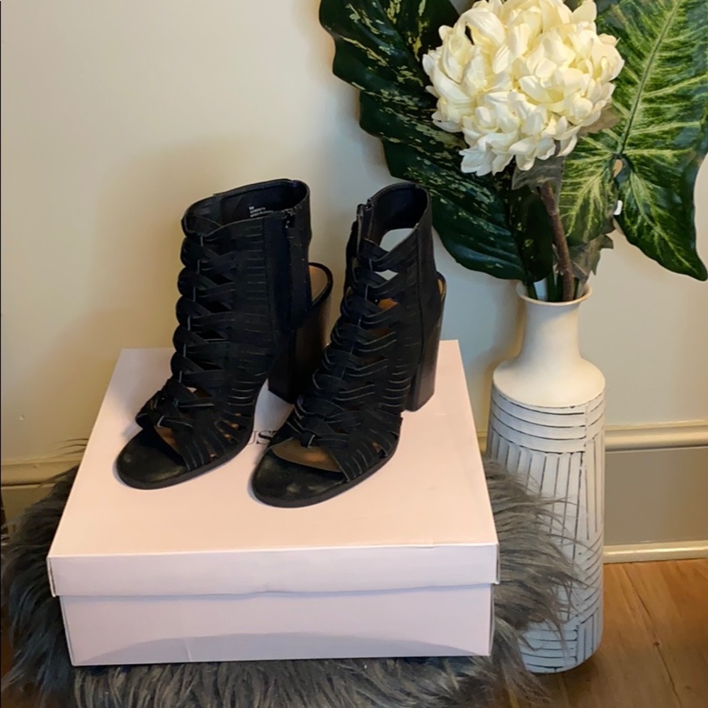 Black Open Toe & Heel Booties